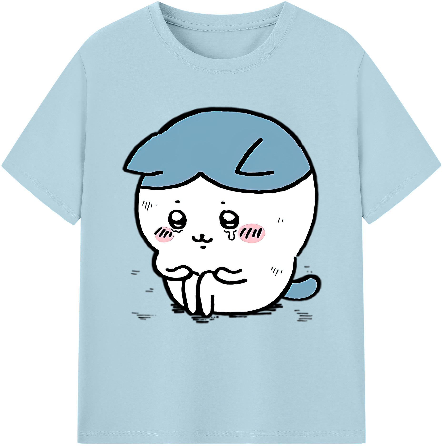 （画像用） ちいかわ ハチワレ Chii-kawa hachiware 綿100％半袖Tシャツ（フロントプリント）